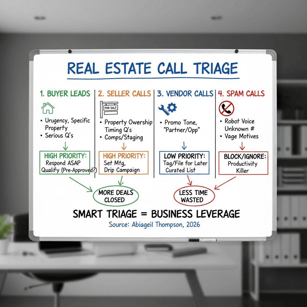 Real Estate Call Types You Actually Get (Buyer, Seller, Vendor, Spam) and How to Triage Them